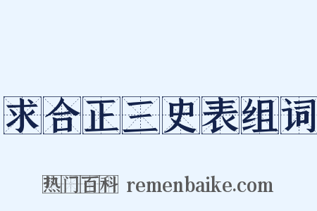 求合正三史表组词是什么意思的图片
